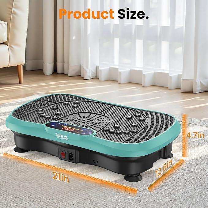 AXV Vibration Plate Fitness Platform Exercise Machine Vibrating Lymphatic Drainage Shaking Full Body Shaker Workout Vibrate Stand Shake Board Sport Gym for Weight Loss Fat Burner for Women Men-Ruum Studio Home