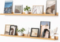 Heimlove Picture Ledge Shelf, Floating Shelves Set of 2, 48 Inches Picture Shelf for Wall with Ledge, Kids Bookshelf Wall Mounted for Living Room Bedroom Decor Books Photo Frames, Natural Oak-Ruum Studio Home