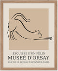 Poster Master Vintage Poster - Retro Minimalist Print - Gift for Artist, Housewarming - Cat, Line Drawing, Sketch, Abstract - Wall Decor for Living Room, Bedroom, 16x20 Beige Framed-Ruum Studio Home