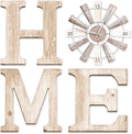 Farmhouse Home Signs with Windmill Clock Wall Decor Rustic Home Letters Wall Art for Living Room Kitchen Entryway Dining Room Bedroom (water-white)-Ruum Studio Home