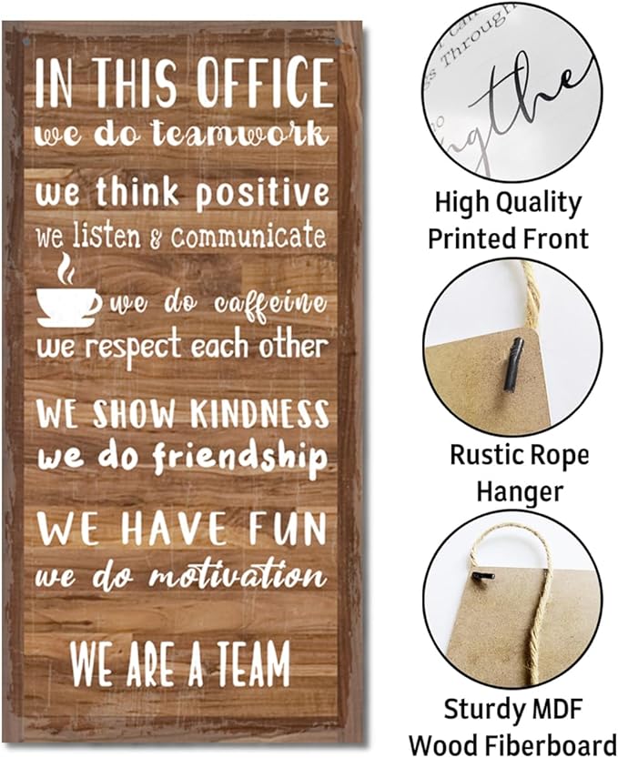 We Are A Team Motivational Signs - Hanging Wooden Team Gift, Quotes Wall Art For Leader I1-Ruum Studio Home