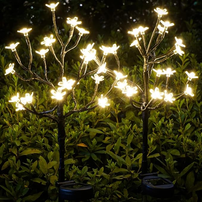 Solar Garden Lights Garden Decor, Solar Flowers Lights Outdoor Decorative,2Pack 40LED Solar Lights Outdoor Garden Waterproof for Outside Yard,Lawn,Patio,Pathway Decorations Gardening Gifts-Ruum Studio Home