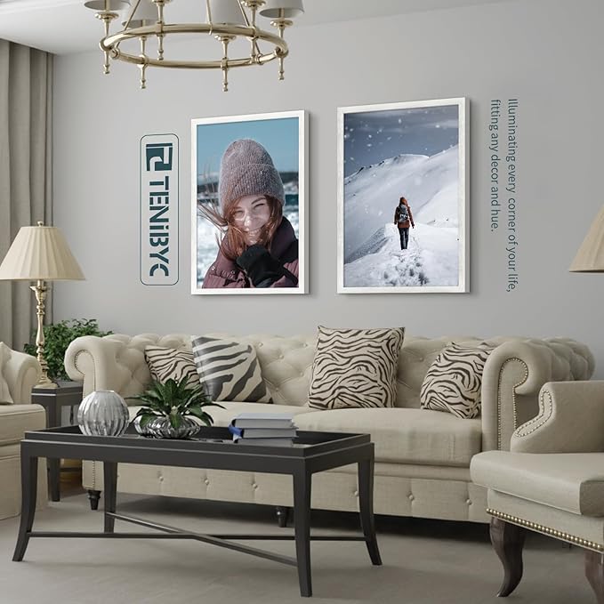 20x30 Poster Frame Set - 3 Pack, Textured White Solid Wood Picture Frame, Wall Gallery Frame - Wall Hanging-Ruum Studio Home