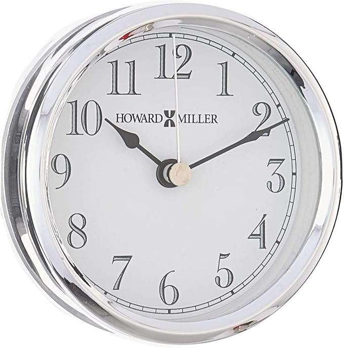 Howard Miller Flaire Tabletop Clock II, Battery Operated Antique Analog Display Desk Clock, Glass Crystal Shelf Clock for Office Decor Home Decor Living Room Decor, House Warming Gifts-Ruum Studio Home