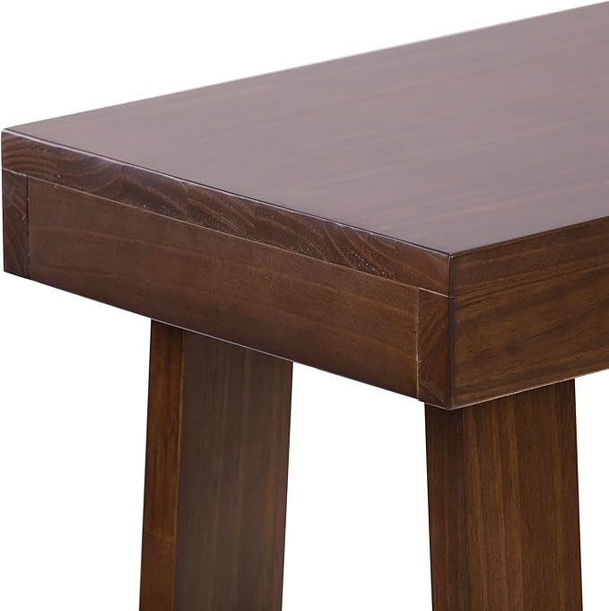 Plank+Beam Solid Wood Console Table, 46.25 Inch, Sofa Table, Narrow Entryway Table for Hallway, Behind The Couch, Living Room, Foyer, Easy Assembly, Walnut-Ruum Studio Home