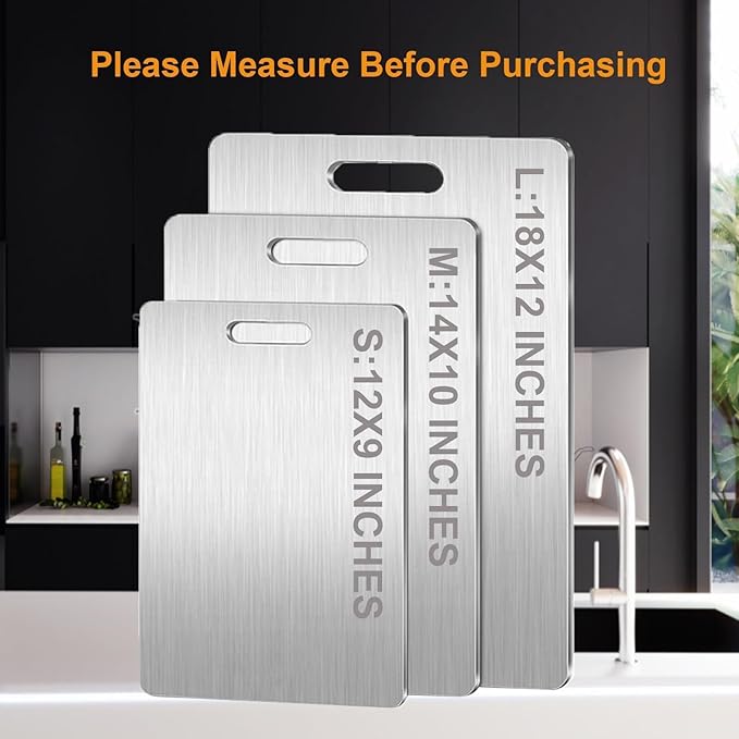 Titanium Cutting Boards for Kitchen - 100% Pure Titanium Cutting Board - Double Sided Food Grade Quality Cutting Boards - Easy to Clean and Store (14"L x 10"W)-Ruum Studio Home