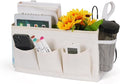 Bedside Storage Caddy/Bedside Hanging Storage Bag for Headboards Bunk Beds Dorm Rooms Book Phone Magazine Holder (New White)-Ruum Studio Home
