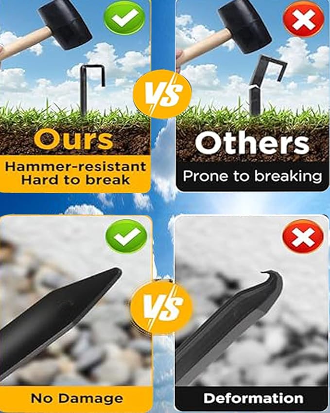 24Pcs Metal Garden Landscape Edging Stakes Black,10in anchoring Stakes Landscape Anchoring Spikes for Terrace Board, Grass Barrier, Landscape Edging Coil, Garden Liner, Bender Board-Ruum Studio Home