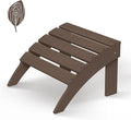 GREENVINES Adirondack-Ottoman | Wood Grain | HDPE Plastic | Outdoor Footrest | All Weather | Foot Rest | Foot Stool | Dark Brown | for Adirondack Chair-Ruum Studio Home
