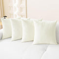 CaliTime Throw Pillow Covers Decorative 18 X 18 Inches Pack of 4 Cozy Chenille Cushion Cases for Couch Sofa Bed Living Room Home Cream-Ruum Studio Home