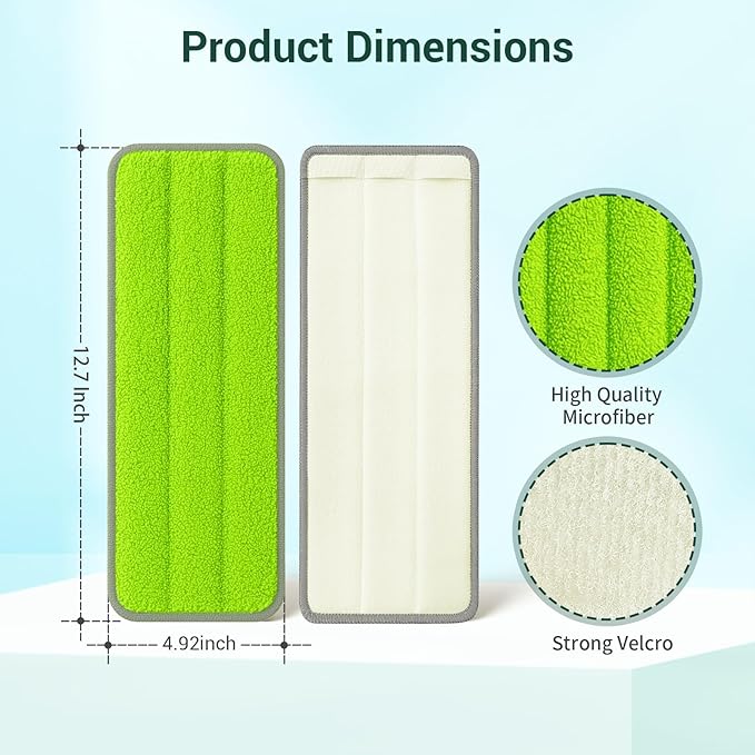 10Pcs Mop Replacement Pads,Compatible with Libman Rinse 'n Wring Mop Universal Mop Pads Mop Head Refills Washable Wet Mop,Compatible with Most 11-13” Size Mops-Ruum Studio Home