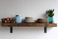 Urban Legacy Reclaimed Barn Beam Deep Shelves | Deep Shelves with Brackets Included, Set of 2 | (Natural Full Profile Bracket, 48" x 11" x 3")-Ruum Studio Home