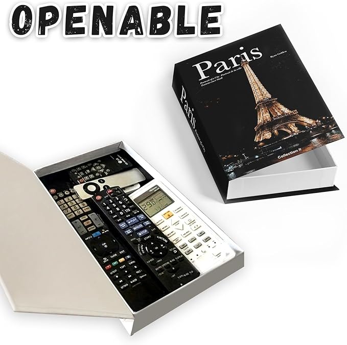 Decorative Storage Book Box – Hidden Storage for Remote Controls, Keys, and Small Items – Elegant Home Decor for Living Room, Bedroom, Coffee Table – Modern Style Faux Book Organizer (Pairs)-Ruum Studio Home