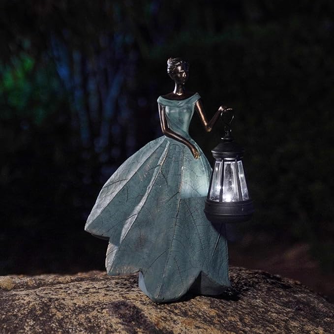 Guichifun Fairy Statues Solar Outdoor Lights - Resin Garden Figurines Decorations for Patio Yard Lawn Decor Housewarming Gardening Gifts for Women Mom 7.4 x 5.3 x 12 Inch-Ruum Studio Home