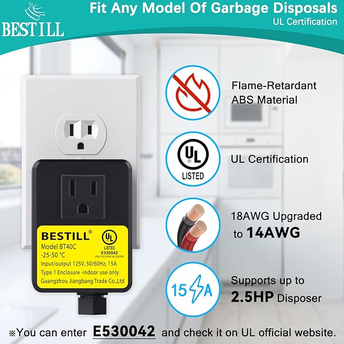 BESTILL Garbage Disposal Air Switch Kit - Brushed Gold Garbage Disposals Button, 3.6” Long Sink Top On/Off Push Button for Waste Disposer, Brass Made Cover, UL Listed, Compatible with all Disposers-Ruum Studio Home