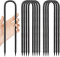 Rebar-Stakes-12-Inch, Ground Stakes Heavy Duty U-Hook Black Coated Anti-Rust Heavy Duty Ground Anchors for Garden Dog Fence Chicken Coop Christmas Decorations Deer Fence 8pcs-Ruum Studio Home