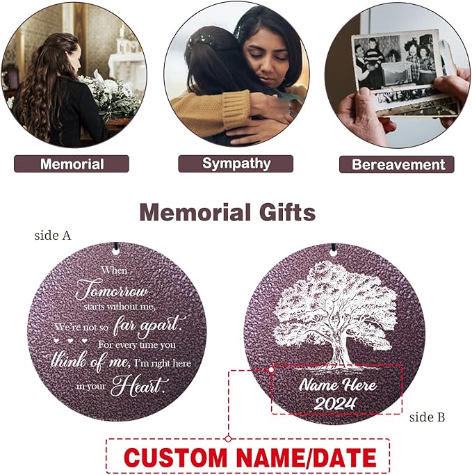 ASTARIN 36" Large Deep Tone Personalized Sympathy Wind Chimes, Memorial Wind Chime for Loss of Mother Father Loved One, Tree of Life Bereavement Gifts Decor Outdoor Patio Garden-Ruum Studio Home