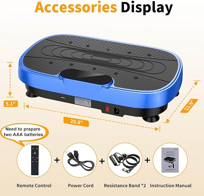 Vibration Plate Exercise Machine, Vibrating Plate Machine with Bluetooth for Lymphatic Drainage, Vibration Platform for Women Men Full Body Weight Loss-Ruum Studio Home
