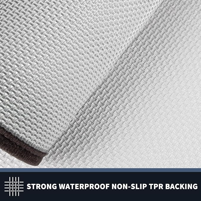 PURRUGS Dirt Trapping Door Mat 24" x 84", Non-Slip/Skid Machine Washable Entryway Rug, Shoes Scraper, Area Rug, Super Absorbent Welcome Mat for Muddy Wet Shoes and Paws, Grayish Brown & Coffee-Ruum Studio Home
