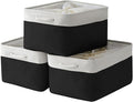TheWarmHome Organization and Storage Basket for Organizing - Jumbo 3 Pack 17.7x13.8x9.7 inch Fabric Storage Cubes for Closet Gifts Organizer Empty Book (White & Black)-Ruum Studio Home