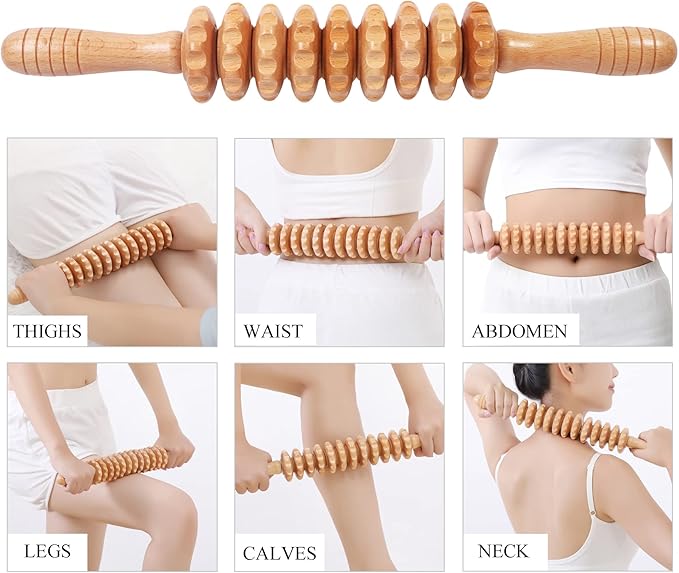 3-in-1 Wood Therapy Massage Tools Lymphatic Drainage Massager Wooden Massager for Maderoterapia,Anti-Cellulite, Body Sculpting & Contouring-Ruum Studio Home