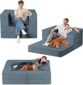 Folding Bean Bag Chair for Adults,3-in-1 Bean Bag Couch Faux Fur Floor Sofa Large Beanbag Convertible Bean Bag Sofa Bed with Pillow in Bedroom,Living Room,Apartment(Twin,Gray)-Ruum Studio Home