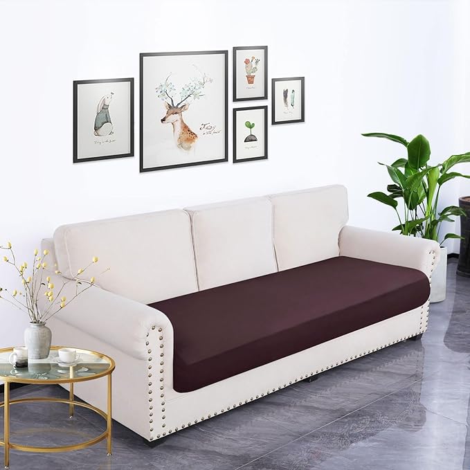 hyha Waterproof Couch Cushion Covers, Stretch Sofa Couch Seat Slipcover for Dog Washable, Non-Slip Waterproof Outdoor Cushion Covers for Patio Furniture Replacement (1 Piece for Large, Chocolate)-Ruum Studio Home
