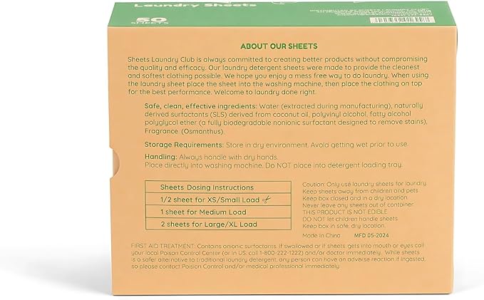 Sheets Laundry Club Laundry Detergent Sheets, 400 Loads - Fresh Linen Scent, Eco-Friendly, Quick-Dissolving Formula, Hypoallergenic, Septic Safe, Plastic-Free Packaging - 200 Sheets-Ruum Studio Home