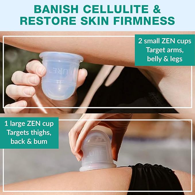 Bliss Face and Body Cupping Therapy Set – Includes Facial Cups for Cupping and Anti-Cellulite Cups - Release Fascia, Lymphatic Drainage, Natural Pain Relief-Ruum Studio Home