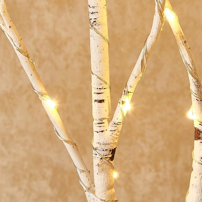 Birchlitland Lighted Birch Branches 32IN 100 LED with Timer Battery Operated, Artificial Tree Branch with Warm,Willow Branch Lights for Home Bedroom Fireplace Christmas Holiday Decoration-Ruum Studio Home