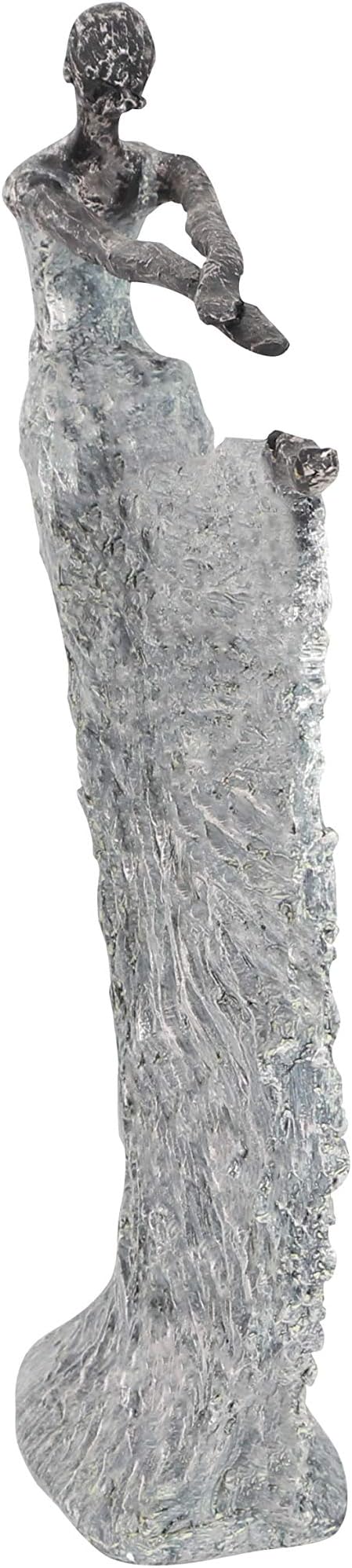 Deco 79 Polystone Dancer Decorative Sculpture Home Decor Statue, Accent Figurine 12" x 3" x 16", Gray-Ruum Studio Home