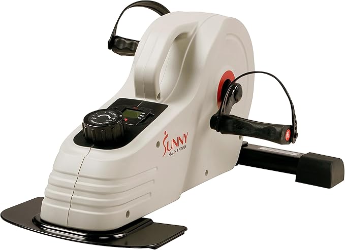 Sunny Health & Fitness Dual Function Under Desk Pedal Exerciser, Portable Indoor Cardio Mini Bike at Home, Arm/Leg Cycle for Seniors, Optional Magnetic, Motorized & Free SunnyFit App Bluetooth Connect-Ruum Studio Home