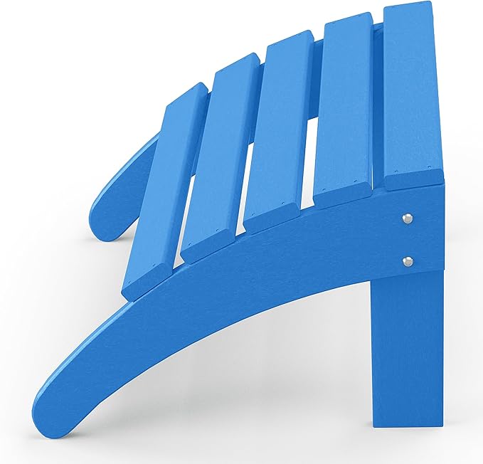 WestinTrends Outdoor Ottoman, Patio Adirondack Ottoman Foot Rest, All Weather Poly Lumber Folding Foot Stool for Adirondack Chair, Widely Used for Outside Porch Pool Lawn Backyard, Pacific Blue-Ruum Studio Home