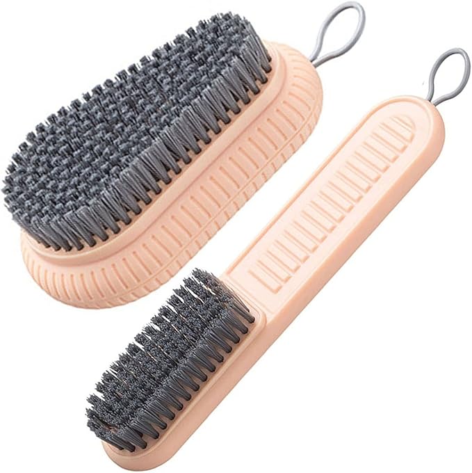 Cleaning Brush Soft Bristle Brush Laundry Scrub Brush Clothes Underwear Shoes Scrubbing Brush, Easy to Grip Household Cleaning Brushes Tool for Countertops Bathtubs (Pink)-Ruum Studio Home