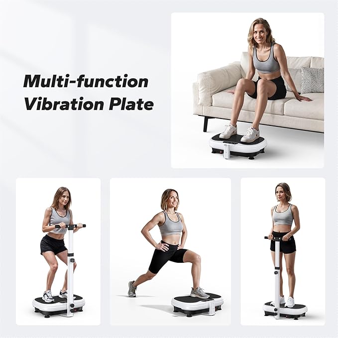 MERACH Vibration Plate Exercise Machine, Vibration Plate for Lymphatic Drainage Weight Loss, Vibrating Plate Exercise Machine with Handrails, Exercise Equipment for Women Men Home-Ruum Studio Home