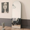 BEAUTYPEAK 64"x21" Arch Full Length Mirror, Hanging or Leaning Arched-Top Full Body Mirror with Stand for Bedroom, Dressing Room, Black-Ruum Studio Home