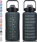 64oz,100oz,128oz Large Motivational Water Bottle with Time Marker, Leakproof & BPA Free Half Gallon Big Water Bottle with Straw Handle Tritan Frosted Water Jug for Gym,Fitness,Outdoor Sports-Ruum Studio Home