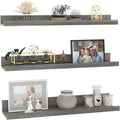 Giftgarden 24 Inch Grey Floating Shelves for Wall Mount, Gray Wood Wall Shelf Ledge for Bathroom Bedroom Living Room Kitchen Storage, Set of 3 Different Sizes-Ruum Studio Home