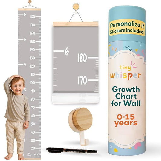 Height Chart for Kids Customizable Kids Height Wall Chart with Stickers, Marker & Hook Hanging Growth Chart Measurement for Wall Easy Installation for Baby Room Nursery and Playroom-Ruum Studio Home
