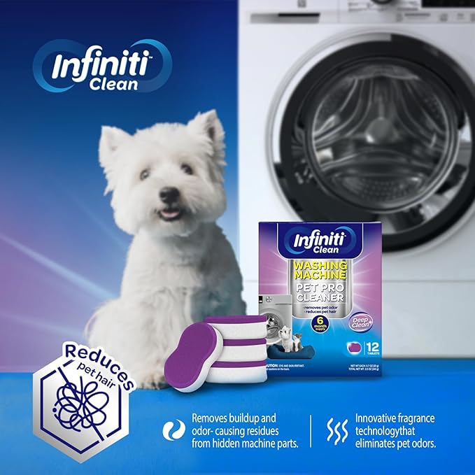 Washing Machine Cleaner Tablets 12 Pack, Formulated for Pet Owners, 8.5oz Washer Machine Cleaner Tablets, Deep Cleaning Descaler for HE, Top & Front Load Washers, Septic Safe - 6 Month Supply-Ruum Studio Home