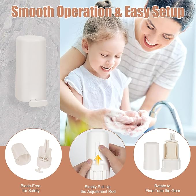 Bar Soap Dispenser & Grinder - Wall-Mounted Hygienic Soap Shaver with One-Touch Operation, No Drilling Easy Install for Bathroom/Kitchen (White, NO SOAP) - Perfect for Handmade Soap & Skincare-Ruum Studio Home