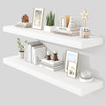 Heimlove 48" White Floating Shelves for Wall,10 Deep Rustic Wood Display & Storage Wall Shelves with Heavy Duty Brackets for Bathroom,Bedroom,Kitchen,Living Room,Office,Set of 2-Ruum Studio Home