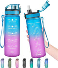 Enerbone Water Bottle, Leakproof BPA & Toxic Free, Motivational Water Bottle with Times to Drink and Straw, Fitness Sports Water Bottle with Strap for Office, Gym, Outdoor Sports-Ruum Studio Home