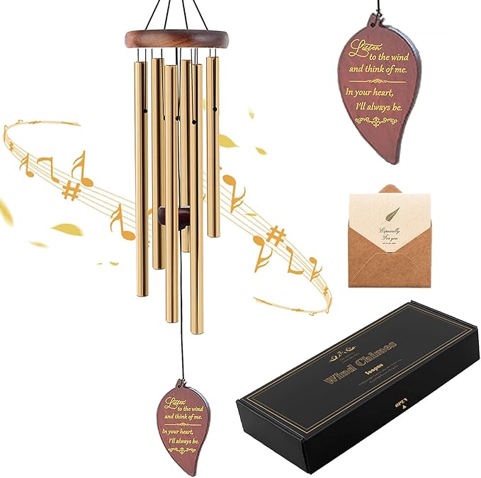 Wind Chimes for Outside, 30" Wooden Sympathy Wind Chimes Memorial Wind Chime for Loss of Loved One Mother Father, Sympathy Gift Home Decor Outdoor Garden Patio-Ruum Studio Home