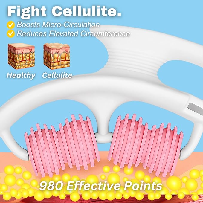 Anti Cellulite Roller - Lymphatic Drainage Massager, Cellulite Massage Tool, Fascia Blaster for Contoured, Tool for Sore Arms, Legs, Stomach & Buttocks-Ruum Studio Home