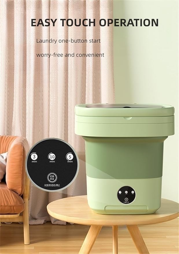 Portable Washing Machine, Mini Washer,16L Upgraded Large Capacity Foldable Washer.Deep Cleaning of Underwear, Baby Clothes and Other Small Clothes.Suitable for Apartments, Dormitories, Hotels.(Green)-Ruum Studio Home