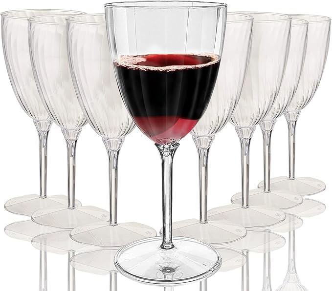 Oojami Elegant Plastic Champagne Flutes - 32 PCS, 7.8oz Disposable & Reusable Wine Glasses - Perfect for Home, Parties, Weddings, Birthdays & Celebrations (32, Clear)-Ruum Studio Home