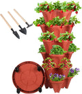 Vertical Planter 6 Tier Stackable Planters Garden Planters Strawberry Herb Flower and Vegetable Planter Indoor Outdoor Gardening Pots with Removable Wheels and Tools-Ruum Studio Home