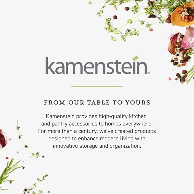 Kamenstein 20 Jar Revolving Countertop Spice Rack with Spices Included, FREE Spice Refills for 5 Years, Polished Stainless Steel with Black Caps, 30020 (Pack of 3)-Ruum Studio Home