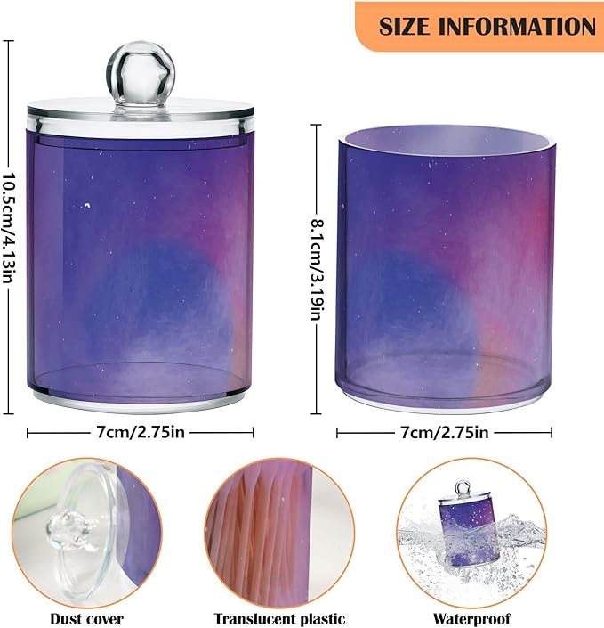 Galaxy Purple 2PCS Airtight Transparent Glass Storage Jar, Food Storage Container Glass, Can Store Candy, Salt, Coffee Beans, With lid, Easy To Use…-Ruum Studio Home